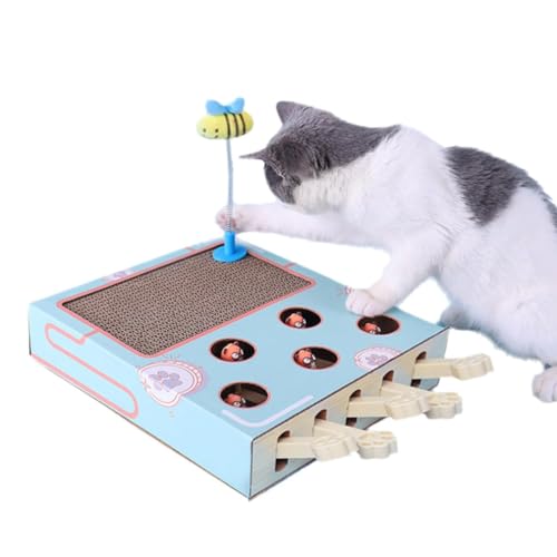 LUCKKY Miaofairy Cat Toy, Miaofairy Whack-a-Mole 3-in-1 Katzenkratzer und Spielzeug, Katzen-Anreicherungsspielzeug für Hauskatzen, Whack A Mole-Spiel, Interaktives Katzenspielzeug von LUCKKY