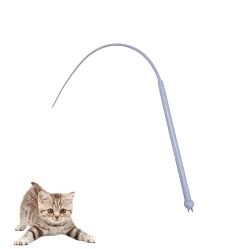 LUCKKY Silicone Simulate Tail Cat Wand, Katzenspielzeug für Hauskatzen, magisches Silikon-Schwanzspielzeug, Interaktives Katzenstab-Spielzeug, Übungsspielzeug für Kätzchen (Blau) von LUCKKY