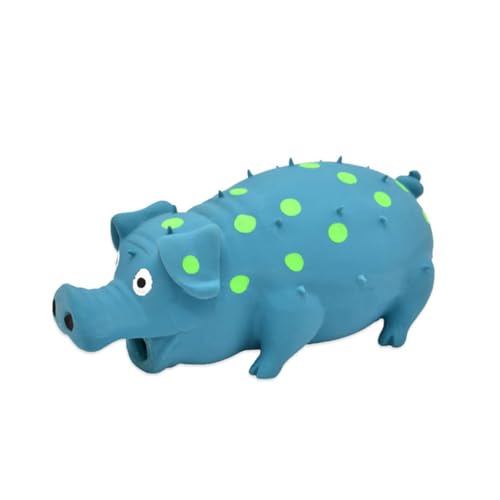 LUCKKY Simulated Pig Sound Children's Toy Squeaky Pig Toys, Langlebiger Gummi Schwein-Quietsch-Spielzeug, Latex Schwein Hund Chew Spielzeug, Interaktiv sensorisch Fidget Spielzeug (Blau) von LUCKKY