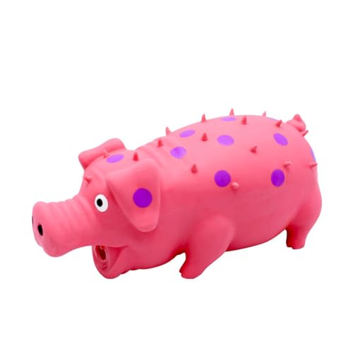 LUCKKY Simulated Pig Sound Children's Toy Squeaky Pig Toys, Langlebiger Gummi Schwein-Quietsch-Spielzeug, Latex Schwein Hund Chew Spielzeug, Interaktiv sensorisch Fidget Spielzeug (Rosa) von LUCKKY