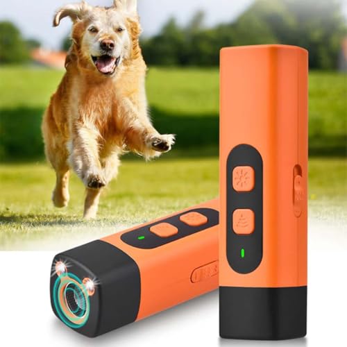 LUCKKY Ultrasonic Dog Repeller, Antibell für Hunde, Antibell Ultraschall Gerät mit LED Taschenlampe, 25 Fuß Hundetrainings Antibell für Hunde, Wiederaufladbarer Ultraschall-Hundevergrämer von LUCKKY