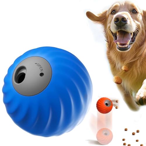 LUCKKY Zoomie Buddy 2.0, Zoomie Buddy Dog Toy, Smart Jumping Ball für Hunde, 2 in 1 Interaktive Hundeball ＆ Haustierfütterung, Automatischer Rollball für Hunde Touch aktivierte Bewegung (Blau) von LUCKKY