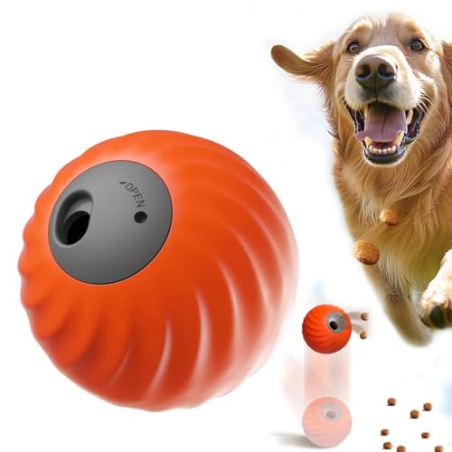 LUCKKY Zoomie Buddy 2.0, Zoomie Buddy Dog Toy, Smart Jumping Ball für Hunde, 2 in 1 Interaktive Hundeball ＆ Haustierfütterung, Automatischer Rollball für Hunde Touch aktivierte Bewegung (Orange) von LUCKKY