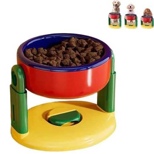 Liftable Suction Cup Pet Bowl, Höhenverstellbar Futter- und Wassernapf für Katze und Hund, Erhöhter Hundenapf mit Tablett, Gekipptes Design, rutschfest, Anti-Spill Futterstation Futternapf (A) von LUCKKY