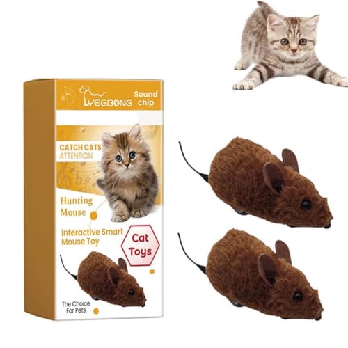Mouse Toy for Cats and Dogs, Mäusespielzeug für Katzen und Hunde, Maus Plüschtier, Fluffy Mouse Kleines Hundespielzeug, Interaktives Katzenspielzeug Mäuse für Katzenauslauf und gegen Langeweile (2PCS) von LUCKKY
