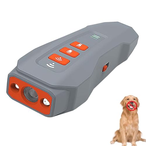 No Bark Ultra, Ultrasonic Dog Bark Deterrent, Anti Bell Gerät Hunde, Antibell für Hunde mit LED-Taschenlampe, Ultraschall Anti Bell Gerät, Aufladbar Handheld Hundetrainings Geräte für Innen Außen (B) von LUCKKY