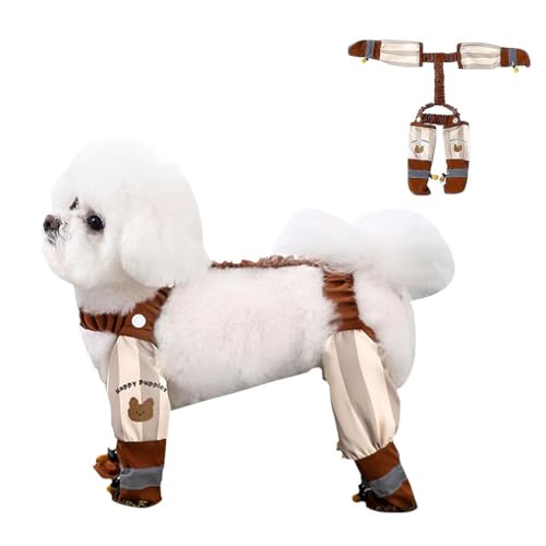 Pet Anti Dust Pants, Anti-Schmutz-Hose für Hunde, wasserdichte Hundestiefel mit Hosenträgern, verstellbare Hundeschuhe Pfotenschutz Anti-Schmutz-Hose mit Stiefeln (A, 2XL) von LUCKKY