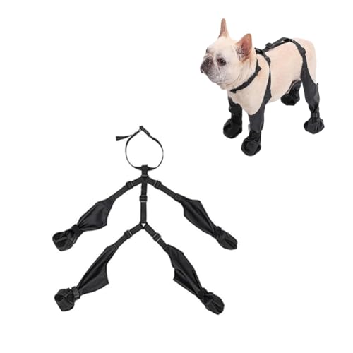 Pet Outdoor Waterproof Suspender Boots, wasserdichte Hundestiefel, rutschfeste Hundeschuhe, Hundepfotenschutz Mit Hosenträgern, Verstellbare Hundesockenschuhe, Hundepfoten Stiefel Leggings (L) von LUCKKY