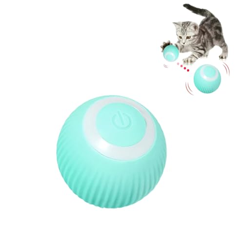 Smart Cat Interactive Ball Toys,2 in 1 Simulated Interactive Hunting Cat Toy,Interaktives Hunde Ball Spielzeug,Automatisch Rollender Ball,Katzenspielzeug Elektrisch Katzenball mit LED Licht (Blau) von LUCKKY