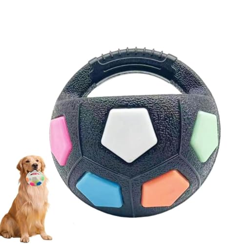 The Mellow Dog Calming Ball, Der Mellow Hund Beruhigungsball, 5,12'' Hundeball mit Griff für aggressive Kauer, Interaktives werfen und holen spielen, Quietschende Schwimmbälle für Outoor (Schwarz) von LUCKKY