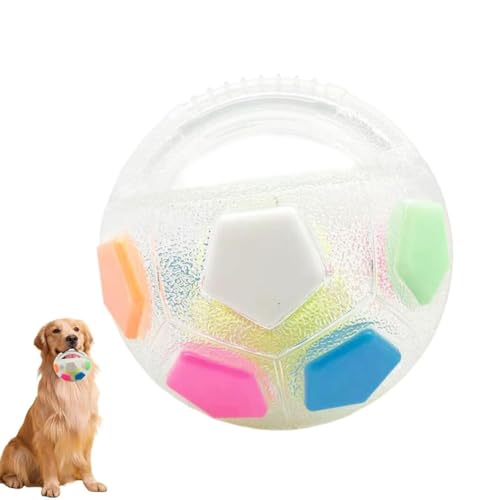 The Mellow Dog Calming Ball, Der Mellow Hund Beruhigungsball, 5,12'' Hundeball mit Griff für aggressive Kauer, Interaktives werfen und holen spielen, Quietschende Schwimmbälle für Outoor (Weiß) von LUCKKY