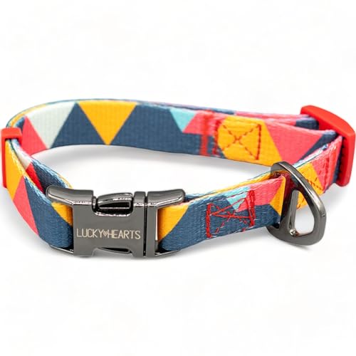 Lucky Hearts Halsband und Leinenset Rainbow Paws (M, orange) von LUCKY HEARTS