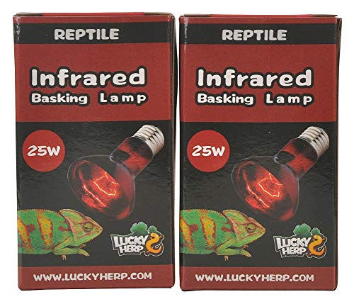 Lucky Herp Repti-Infrarot-Wärmelampe, 2er-Pack, E27, Schraubgewinde (25 Watt) von LUCKY HERP