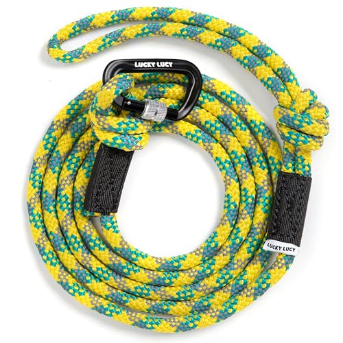 LUCKY LUCY Hundeleine reflektierend, 2m, reißfest aus robustem Polypropylen/Polyester bis 300 kg, mit Aluminium Karabiner für mittel & große Hunde, Fluoreszierendes Gelb LUCKY LUCY Hundeleine reflektierend, 2m, reißfest aus robustem Polypropylen/Polyester bis 300 kg, mit Aluminium Karabiner für mittel & große Hunde, Fluoreszierendes Gelb von LUCKY LUCY