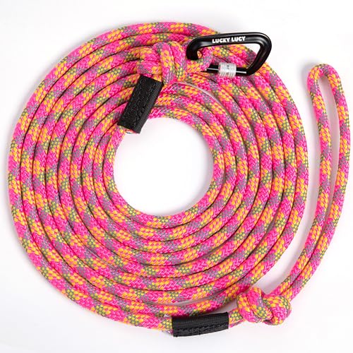 LUCKY LUCY Hundeleine reflektierend, 5m, reißfest aus robustem Polypropylen/Polyester bis 300 kg, mit Aluminium Karabiner für mittel & große Hunde, Leuchtendes Fuchsia LUCKY LUCY Hundeleine reflektierend, 5m, reißfest aus robustem Polypropylen/Polyester bis 300 kg, mit Aluminium Karabiner für mittel & große Hunde, Leuchtendes Fuchsia von LUCKY LUCY