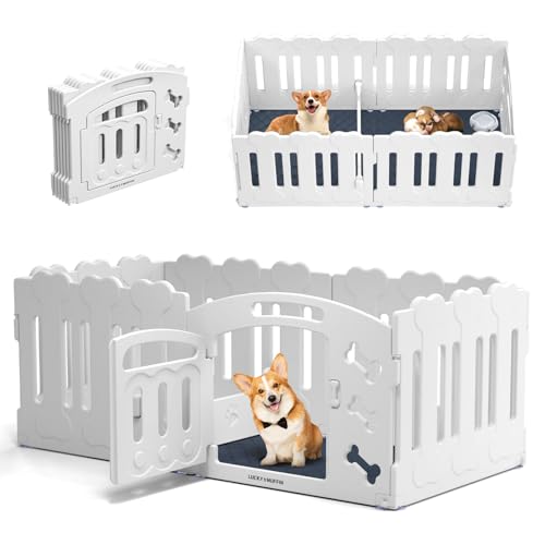 Welpenkiste für Hunde, extra hoch – Hundewelpengehege mit Welpen-Unterlage, Welpen-Zubehör für mittelgroße und kleine Hunde, Welpen, 2-in-1-Laufstall Welpenkiste für Hunde, extra hoch – Hundewelpengehege mit Welpen-Unterlage, Welpen-Zubehör für mittelgroße und kleine Hunde, Welpen, 2-in-1-Laufstall von LUCKY MUFFIN