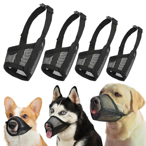 Hundemaulkorb für kleine, mittelgroße und große Hunde, Netz-Maulkorb für Hunde, gegen Beißen, Kauen, Bellen, atmungsaktives Hundemaulkorb-Set mit verstellbarem Riemen für die Fellpflege, Spaziergänge, Hundemaulkorb für kleine, mittelgroße und große Hunde, Netz-Maulkorb für Hunde, gegen Beißen, Kauen, Bellen, atmungsaktives Hundemaulkorb-Set mit verstellbarem Riemen für die Fellpflege, Spaziergänge, von LUCKYPAW