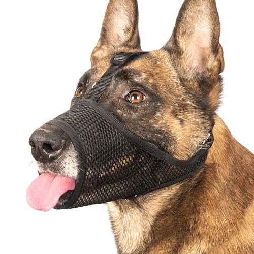 LUCKYPAW Hundemaulkorb, Netzmaulkorb für große, mittelgroße und kleine Hunde, weicher Hundemaulkorb gegen Beißen, Kauen mit verstellbarem Kopfband, ermöglicht Hecheln und Trinken, perfekt für LUCKYPAW Hundemaulkorb, Netzmaulkorb für große, mittelgroße und kleine Hunde, weicher Hundemaulkorb gegen Beißen, Kauen mit verstellbarem Kopfband, ermöglicht Hecheln und Trinken, perfekt für von LUCKYPAW