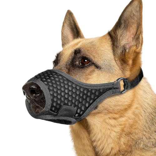 LUCKYPAW Maulkorb für Hunde, weicher Maulkorb für große, mittelgroße und kleine Hunde, um Beißen zu verhindern, Kauen, bestimmtes Bellen, mit Ring und verstellbarem Gurt, für Tierarztbesuchstraining LUCKYPAW Maulkorb für Hunde, weicher Maulkorb für große, mittelgroße und kleine Hunde, um Beißen zu verhindern, Kauen, bestimmtes Bellen, mit Ring und verstellbarem Gurt, für Tierarztbesuchstraining von LUCKYPAW