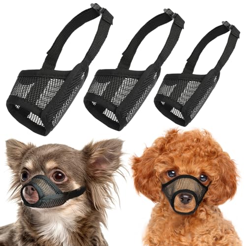 LUCKYPAW Maulkorb für kleine, mittelgroße und große Hunde, Netz-Maulkorb, Anti-Beißen, Kauen, atmungsaktives Mundschutz-Set mit verstellbarem Gurt für Fellpflege, Spazierengehen, Tierarztbesuch (3 LUCKYPAW Maulkorb für kleine, mittelgroße und große Hunde, Netz-Maulkorb, Anti-Beißen, Kauen, atmungsaktives Mundschutz-Set mit verstellbarem Gurt für Fellpflege, Spazierengehen, Tierarztbesuch (3 von LUCKYPAW