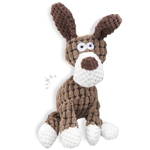 LUCON Hundespielzeug - Kuscheltier - Plüschtier Spielzeug Hund für Welpen, kleine & große Hunde Quietschspielzeug, Hund Stofftier von LUCON