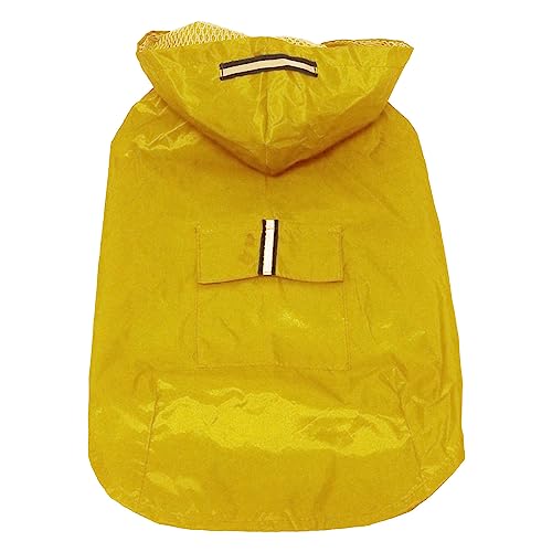 Große Hunde-Regenjacke, wasserdicht, leicht, winddicht, Poncho-Kapuzenpullover mit reflektierendem von LUDAKE