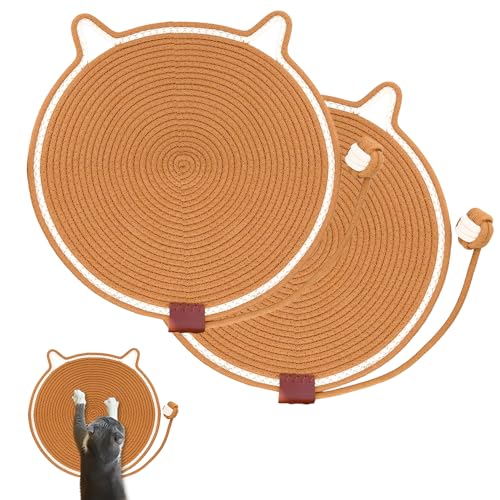 LUFEIS 3 in 1 Katzen Kratzmatte Teppichschutz mit Ball Spielzeug, Katzen Kratzschutz für Möbel, Katzenkratzmatte für Boden, Wand, Couch, Teppich, Sofa (Braun) von LUFEIS