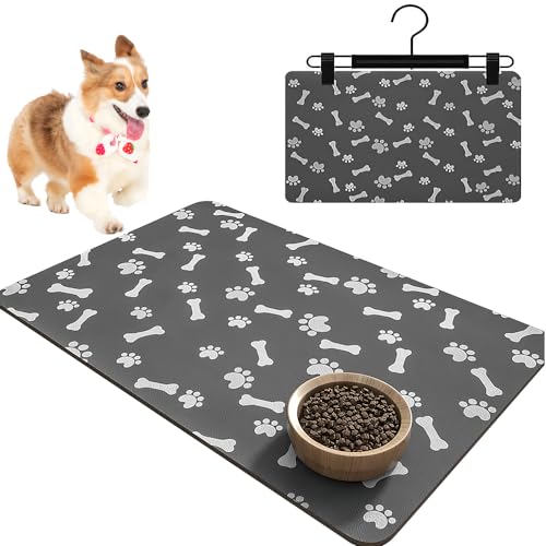 LUFEIS Haustier-Futtermatte, super saugfähige Hunde- und Katzenfuttermatte, 30 x 50 cm wasserdichte Hundenapfmatte, schnell trocknendes Haustier-Tischset für Futter- und Wassernäpfe für Hunde und von LUFEIS