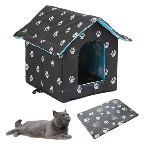 LUFEIS Katzenhaus Für Draußen, 38 x 35 cm Katzenhaus Outdoor Winterfest, Katzenhütte Für Draußen, Wasserdicht Und Warm Faltbare Pet Tierheim Für Katzen, für Katze kleines Haustier Innen im Freien LUFEIS Katzenhaus Für Draußen, 38 x 35 cm Katzenhaus Outdoor Winterfest, Katzenhütte Für Draußen, Wasserdicht Und Warm Faltbare Pet Tierheim Für Katzen, für Katze kleines Haustier Innen im Freien von LUFEIS