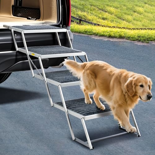 LUFFWELL Extra breite Hundetreppe für Auto, 48,8 cm, faltbare Hundetreppe mit rutschfester Teppichoberfläche für LKW und SUV, leichte Haustierleiter für Hunde, unterstützt bis zu 113 kg (Breite 4 LUFFWELL Extra breite Hundetreppe für Auto, 48,8 cm, faltbare Hundetreppe mit rutschfester Teppichoberfläche für LKW und SUV, leichte Haustierleiter für Hunde, unterstützt bis zu 113 kg (Breite 4 von LUFFWELL
