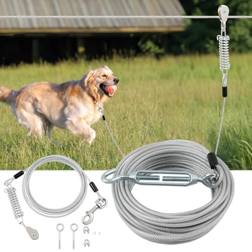 LUFFWELL Hundelaufsystem: Seil ca. 15 m, Laufleine ca. 4,6 m, strapazierfähig, für Hunde bis zu 113 kg, silber LUFFWELL Hundelaufsystem: Seil ca. 15 m, Laufleine ca. 4,6 m, strapazierfähig, für Hunde bis zu 113 kg, silber von LUFFWELL
