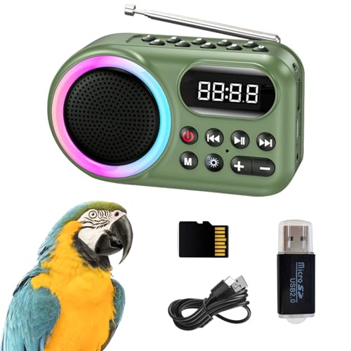 Sprechender Papagei, Papageien-Lernmaschine, Vogelspielzeug lehrt Sprechen, Pfeifen und Sie können es selbst aufzeichnen, mit Speicherkarte und Kartenleser für Graupapageien, Aras, Kakadus und andere Sprechender Papagei, Papageien-Lernmaschine, Vogelspielzeug lehrt Sprechen, Pfeifen und Sie können es selbst aufzeichnen, mit Speicherkarte und Kartenleser für Graupapageien, Aras, Kakadus und andere von LUKHMELF