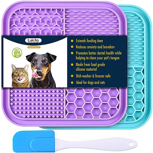 Leckmatte für Hunde mit Saugnäpfen, Premium-Leckpad zur Angstlinderung, langsames Füttern, perfekt zum Baden, Pflegen und Trainieren, 2 Stück Leckmatte für Hunde mit Saugnäpfen, Premium-Leckpad zur Angstlinderung, langsames Füttern, perfekt zum Baden, Pflegen und Trainieren, 2 Stück von LUKITO