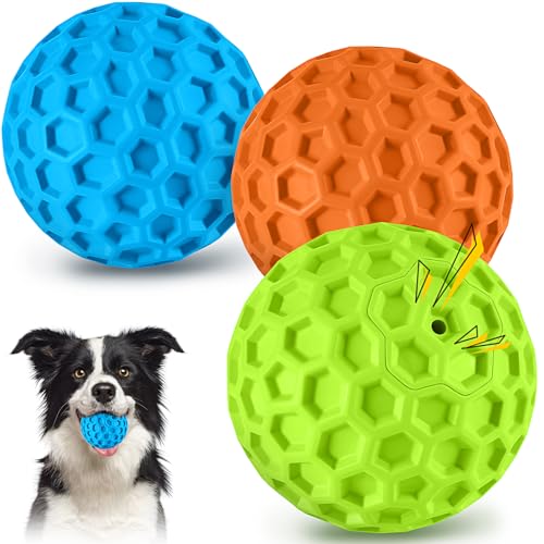 LUKITO Kauspielzeug für Hunde, Hundespielzeug für aggressive Kauer, große Rassen, interaktive quietschende Hundebälle, robustes Hundespielzeug mit Naturkautschuk für große und mittelgroße kleine Hunde LUKITO Kauspielzeug für Hunde, Hundespielzeug für aggressive Kauer, große Rassen, interaktive quietschende Hundebälle, robustes Hundespielzeug mit Naturkautschuk für große und mittelgroße kleine Hunde von LUKITO