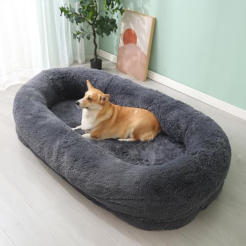 LULUMAIC Großes menschliches Hundebett für Menschen und Haustiere, 65 * 37 * 12 -Zoll -Plüsch -Riesen -Bohnensack -Hundebett für Menschengröße, Flauschiges Hundebett und Sofa Cosy Nickerbett LULUMAIC Großes menschliches Hundebett für Menschen und Haustiere, 65 * 37 * 12 -Zoll -Plüsch -Riesen -Bohnensack -Hundebett für Menschengröße, Flauschiges Hundebett und Sofa Cosy Nickerbett von LULUMAIC