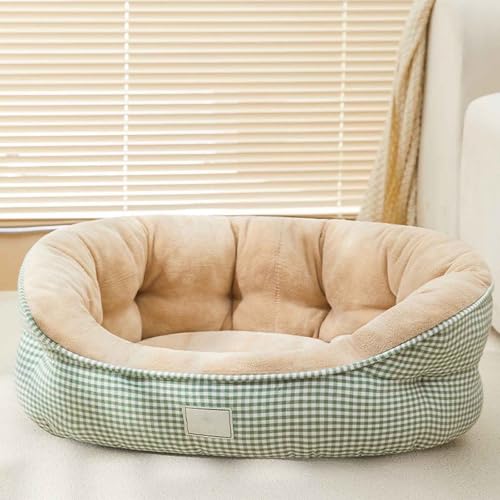 LULUMAIC Hundebett, süßes Plüsch -Katzenbett, Haustierbett -Sofa mit Nicht schleuderischem Boden, sehr bequemer Schaumfüllung, waschbare Hundebetten für Katzen und kleine Hunde, grün, l LULUMAIC Hundebett, süßes Plüsch -Katzenbett, Haustierbett -Sofa mit Nicht schleuderischem Boden, sehr bequemer Schaumfüllung, waschbare Hundebetten für Katzen und kleine Hunde, grün, l von LULUMAIC