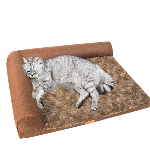 LULUMAIC Hundebettmatte, Katzenbetten für Innen-, weiches, warmes flaches Haustierkissen mit waschbarer Abdeckung, Rutschboden, beruhigendes Haustierbett für kleine mittelgroße Katze und Hund, Braun, LULUMAIC Hundebettmatte, Katzenbetten für Innen-, weiches, warmes flaches Haustierkissen mit waschbarer Abdeckung, Rutschboden, beruhigendes Haustierbett für kleine mittelgroße Katze und Hund, Braun, von LULUMAIC