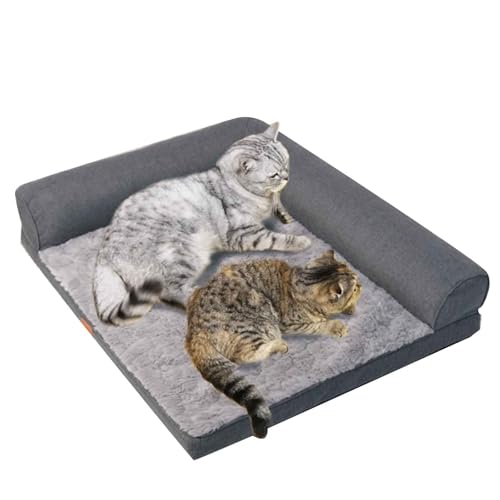 LULUMAIC Hundebettmatte, Katzenbetten für Innen-, weiches, warmes flaches Haustierkissen mit waschbarer Abdeckung, Rutschboden, beruhigendes Haustierbett für kleine mittelgroße Katze und Hund, grau, s LULUMAIC Hundebettmatte, Katzenbetten für Innen-, weiches, warmes flaches Haustierkissen mit waschbarer Abdeckung, Rutschboden, beruhigendes Haustierbett für kleine mittelgroße Katze und Hund, grau, s von LULUMAIC