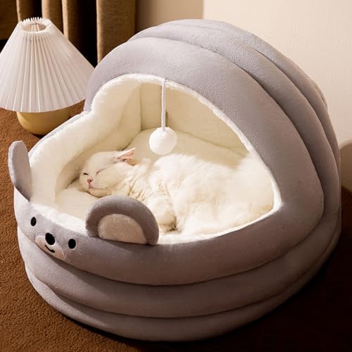 LULUMAIC Katzenbetten für Innenkatzen, große Katzenhöhle für Haustierkatze Katze Betthöhle mit waschbarem gepolstertem Kissen bequemer Katzenschlafbett Premium Baumwolle Nicht-Skid-Boden ohne LULUMAIC Katzenbetten für Innenkatzen, große Katzenhöhle für Haustierkatze Katze Betthöhle mit waschbarem gepolstertem Kissen bequemer Katzenschlafbett Premium Baumwolle Nicht-Skid-Boden ohne von LULUMAIC