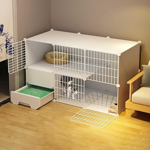 LULUMAIC Katzenlaufstall, Katzenkäfige für den Innenbereich, DIY-Katzengehege, abnehmbare Katzenhütten aus Metall mit geschlossener Katzentoilette, Hundekäfige für kleine Hunde (111 x 49 x 73 cm) LULUMAIC Katzenlaufstall, Katzenkäfige für den Innenbereich, DIY-Katzengehege, abnehmbare Katzenhütten aus Metall mit geschlossener Katzentoilette, Hundekäfige für kleine Hunde (111 x 49 x 73 cm) von LULUMAIC