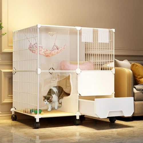 LULUMAIC Katzenlaufstall, Katzenkäfige für den Innenbereich, groß, Katzenhütte, Haustierlaufstall für Katzen, Welpenlaufstall, selbstgemachte, abnehmbare Metalldrahthütten, ideal für 1–2 Katzen (77 x LULUMAIC Katzenlaufstall, Katzenkäfige für den Innenbereich, groß, Katzenhütte, Haustierlaufstall für Katzen, Welpenlaufstall, selbstgemachte, abnehmbare Metalldrahthütten, ideal für 1–2 Katzen (77 x von LULUMAIC