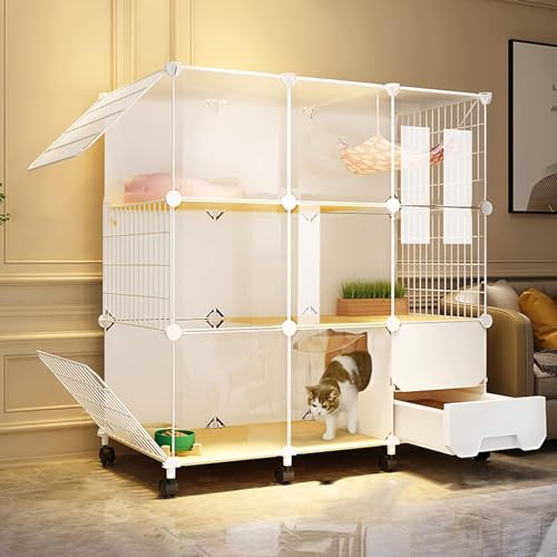 LULUMAIC Katzenlaufstall, Katzenkäfige für den Innenbereich, groß, Katzenhütte, Haustierlaufstall für Katzen, Welpenlaufstall, selbstgemachte, abnehmbare Metalldrahthütten, ideal für 1–2 Katzen (112 LULUMAIC Katzenlaufstall, Katzenkäfige für den Innenbereich, groß, Katzenhütte, Haustierlaufstall für Katzen, Welpenlaufstall, selbstgemachte, abnehmbare Metalldrahthütten, ideal für 1–2 Katzen (112 von LULUMAIC