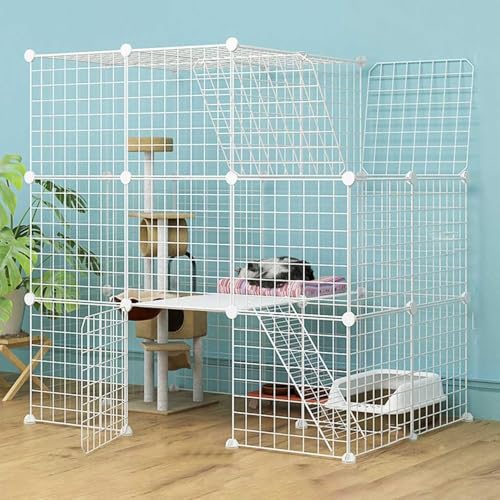 LULUMAIC Katzenlaufstall, Katzenkäfige für den Innenbereich – Katzenkäfig zum Selbermachen, Katzen-Außengehege, Laufstall, Katzengehege, Zubehör, Hundekäfige, leicht zu reinigen (111 x 75 x 110 cm LULUMAIC Katzenlaufstall, Katzenkäfige für den Innenbereich – Katzenkäfig zum Selbermachen, Katzen-Außengehege, Laufstall, Katzengehege, Zubehör, Hundekäfige, leicht zu reinigen (111 x 75 x 110 cm von LULUMAIC