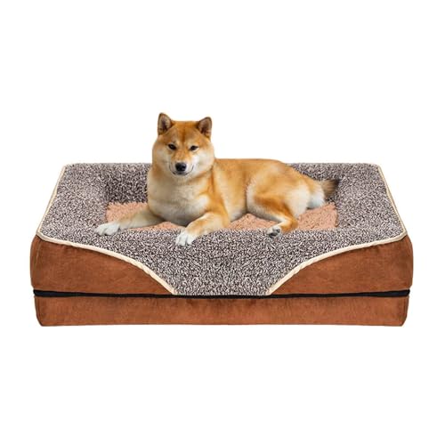 LULUMAIC Orthopäde Hundebett, Hundekiste Matratze, Haustier-Couch, ultra-weiche dicke Hundebetten, Schaumstoffhundsofa-Bettmatratze mit nicht rutschfestem Basis, abnehmbare waschbare Abdeckung, braun, LULUMAIC Orthopäde Hundebett, Hundekiste Matratze, Haustier-Couch, ultra-weiche dicke Hundebetten, Schaumstoffhundsofa-Bettmatratze mit nicht rutschfestem Basis, abnehmbare waschbare Abdeckung, braun, von LULUMAIC