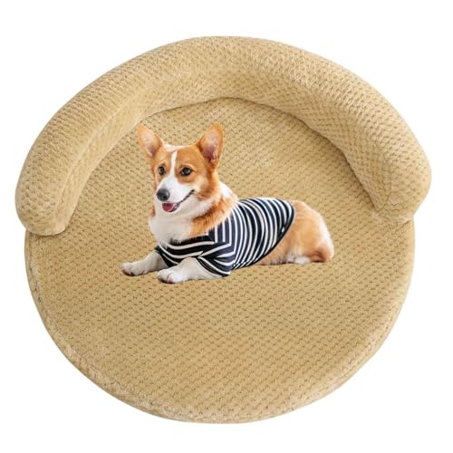 LULUMAIC Orthopädisches Hundebett mit Kissenkissen, beruhigendem runden Hundekatzenbett, Hundesofa mit abnehmbaren und waschbaren Decken für große, mittlere und kleine Hunde, Khaki, s LULUMAIC Orthopädisches Hundebett mit Kissenkissen, beruhigendem runden Hundekatzenbett, Hundesofa mit abnehmbaren und waschbaren Decken für große, mittlere und kleine Hunde, Khaki, s von LULUMAIC