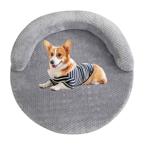 LULUMAIC Orthopädisches Hundebett mit Kissenkissen, beruhigendem runden Hundekatzennett, Hundesofa Bett mit abnehmbaren und waschbaren Abdeckungen für große, mittlere und kleine Hunde, hellgrau, s LULUMAIC Orthopädisches Hundebett mit Kissenkissen, beruhigendem runden Hundekatzennett, Hundesofa Bett mit abnehmbaren und waschbaren Abdeckungen für große, mittlere und kleine Hunde, hellgrau, s von LULUMAIC