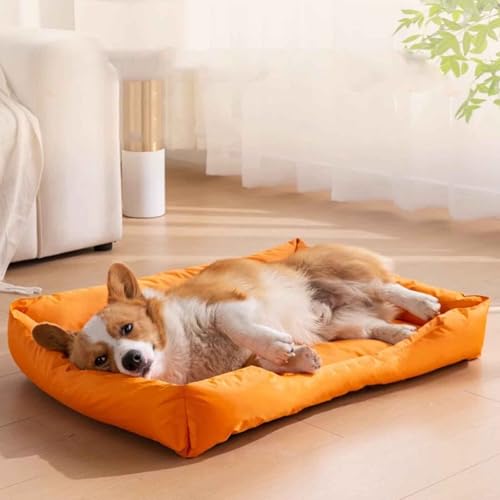 LULUMAIC Wasserdichtes Hundebett, Flauschiges beruhigendes Haustierbett, Katzenbett, Hundesofa, Hundematte mit Anti-Rutschboden, leicht sauber für kleine bis große Hunde und Katzen, Orange, 3XL LULUMAIC Wasserdichtes Hundebett, Flauschiges beruhigendes Haustierbett, Katzenbett, Hundesofa, Hundematte mit Anti-Rutschboden, leicht sauber für kleine bis große Hunde und Katzen, Orange, 3XL von LULUMAIC