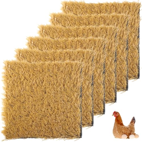 6 x künstliche Rasen-Nistpads für Hühnerställe, 30,5 x 30,5 cm, waschbare Bodenmatten für Stall, Bettwäsche und Außenbereich 6 x künstliche Rasen-Nistpads für Hühnerställe, 30,5 x 30,5 cm, waschbare Bodenmatten für Stall, Bettwäsche und Außenbereich von LUMINFLY