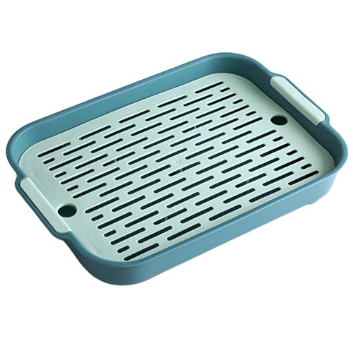 Haustier-Toilettenschale mit Netzgitter, doppellagige Anti-Rutsch-Trainingspfanne für Kleintiere (10,6 x 7,3 x 1,3 cm), ideal für Kaninchen, Meerschweinchen, Hamster, Chinchillas, Rennmäuse (Grün) von LUMINFLY