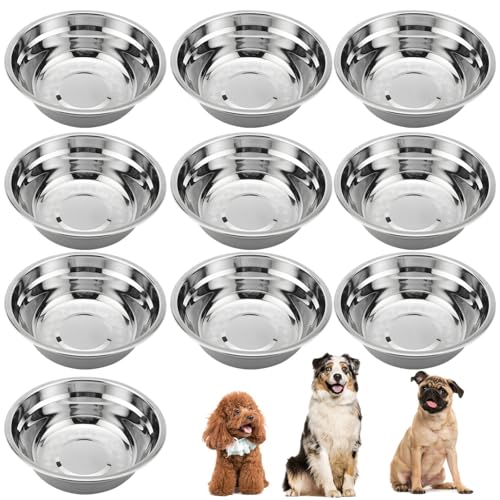 LUMINFLY 10 Stück Hundenapf Metall Edelstahl 20.3 cm Futter und Wasser Geschirr Rostbeständig Spülmaschinenfest Geeignet für mehrere Haustiere und alle Umgebungen LUMINFLY 10 Stück Hundenapf Metall Edelstahl 20.3 cm Futter und Wasser Geschirr Rostbeständig Spülmaschinenfest Geeignet für mehrere Haustiere und alle Umgebungen von LUMINFLY